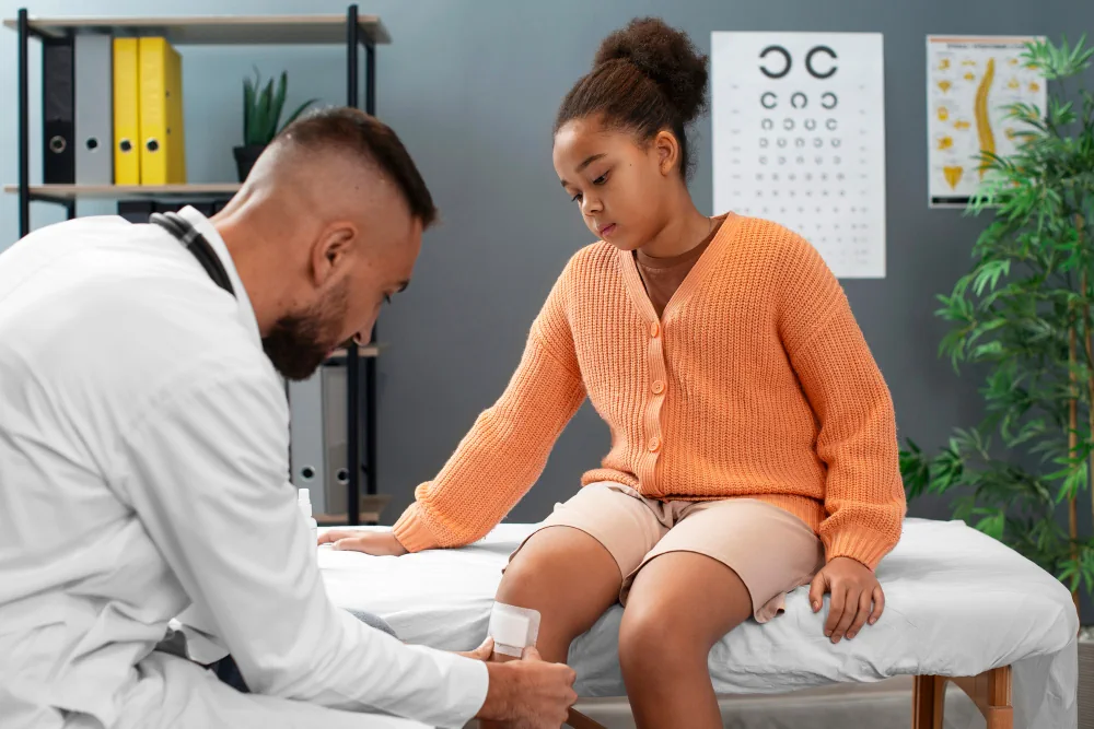 Healthcare provider conducting a routine physical checkup