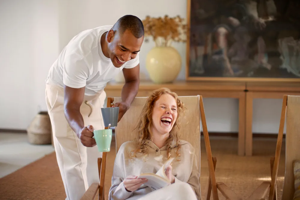 Caregiver supporting a patient with everyday needs at home