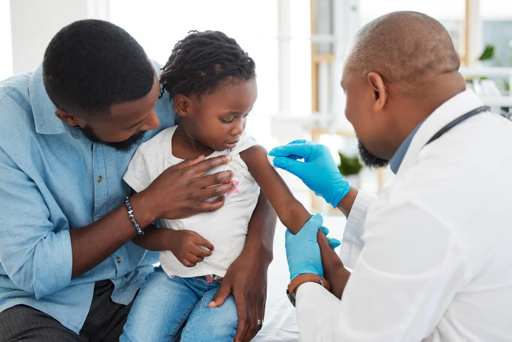 Healthcare provider administering a vaccination