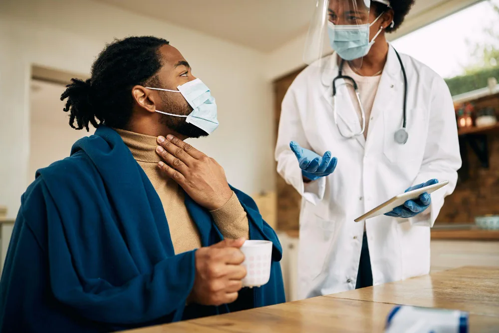 Patient receiving healthcare assessment during a medical appointment