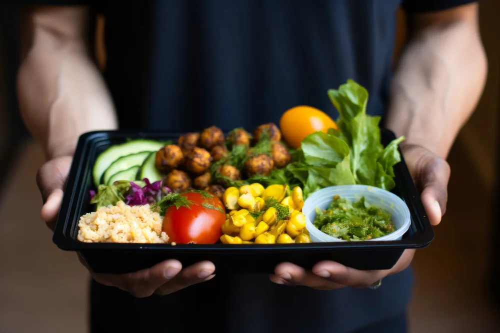 Balanced healthy meal prepared with a variety of nutritious foods