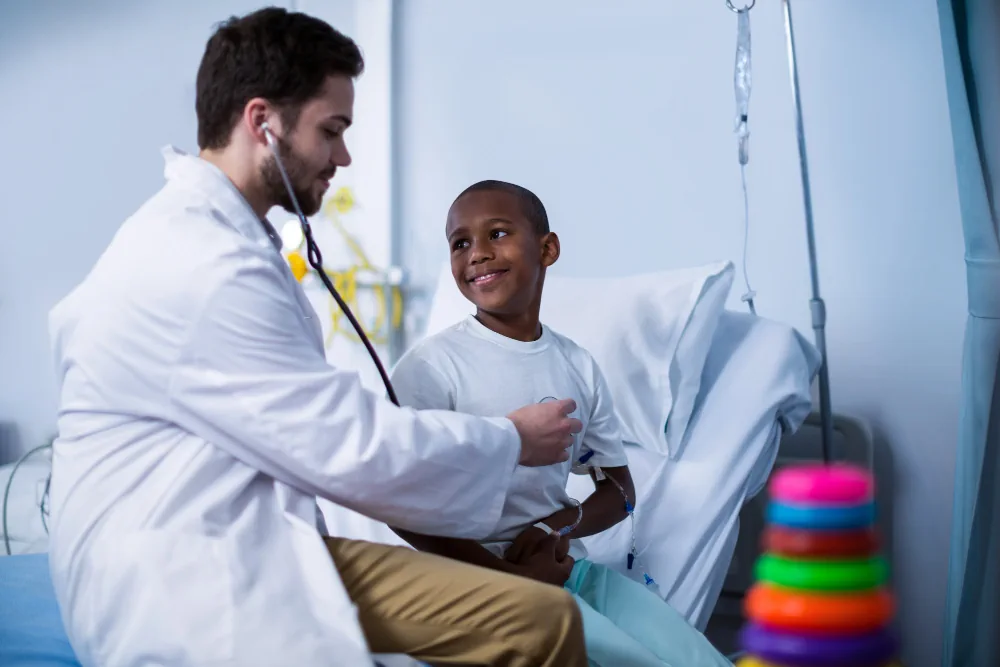 Healthcare provider conducting a medical examination